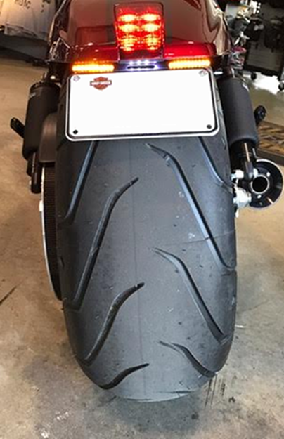 Picture of VRod Nightrod - 2012'up Fender Eliminator Tail Tidy with 3-in-1 "stripe" lights