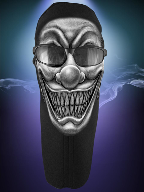 Picture of Wicked Wear Face Masks - Clown B&W