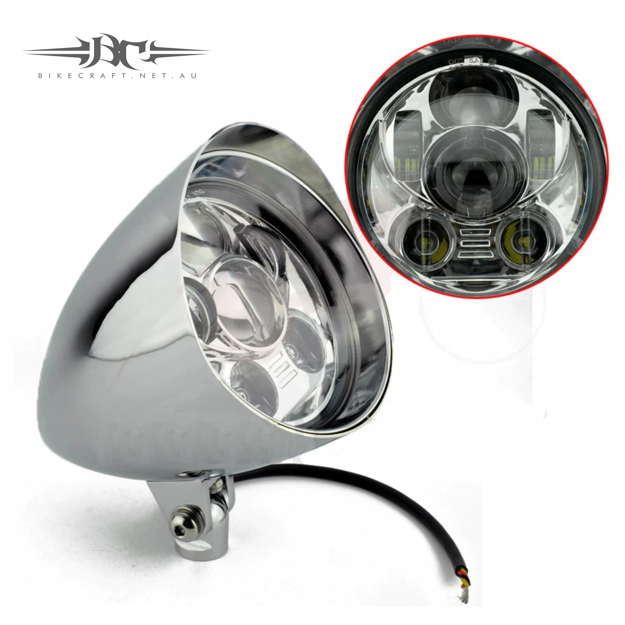 Picture of 6“ Big 6 Led headlight Motorcycle Bullet Tri Bar For Harley Sportster Dyna Softail Bobber Chopper Custom Chrome