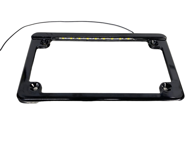 Picture of Black Flat Licence Plate Frame- with light